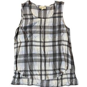 Cloth & Stone Plaid pocket tank top